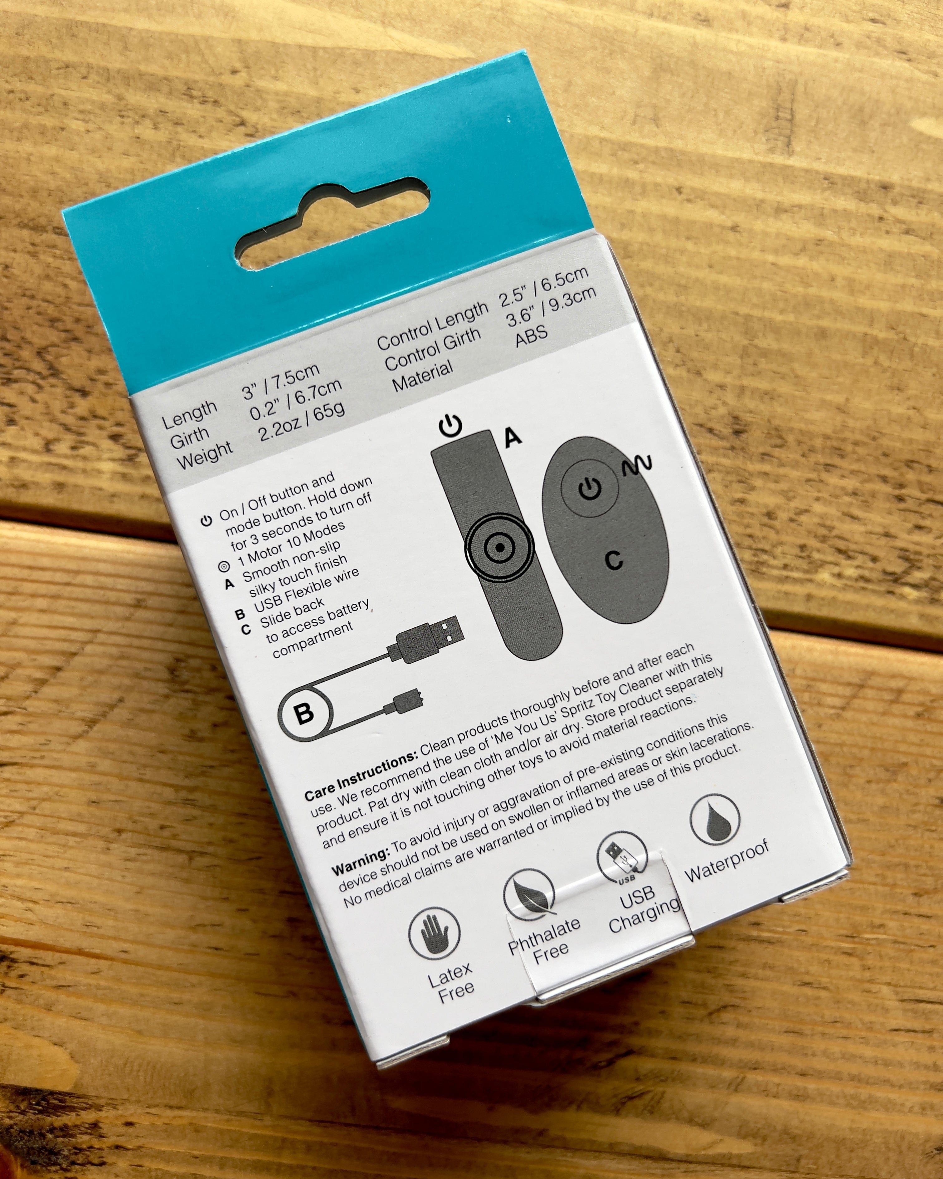 Me You Us Bloom USB Rechargeable Bullet back of the box