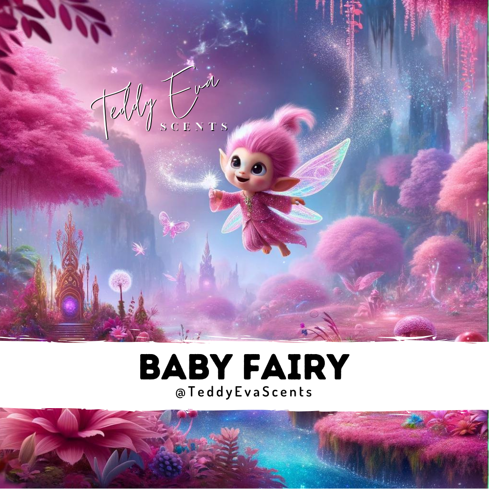 Baby Fairy Teddy Pot - custom blended baby powder and snow fairy wax melt