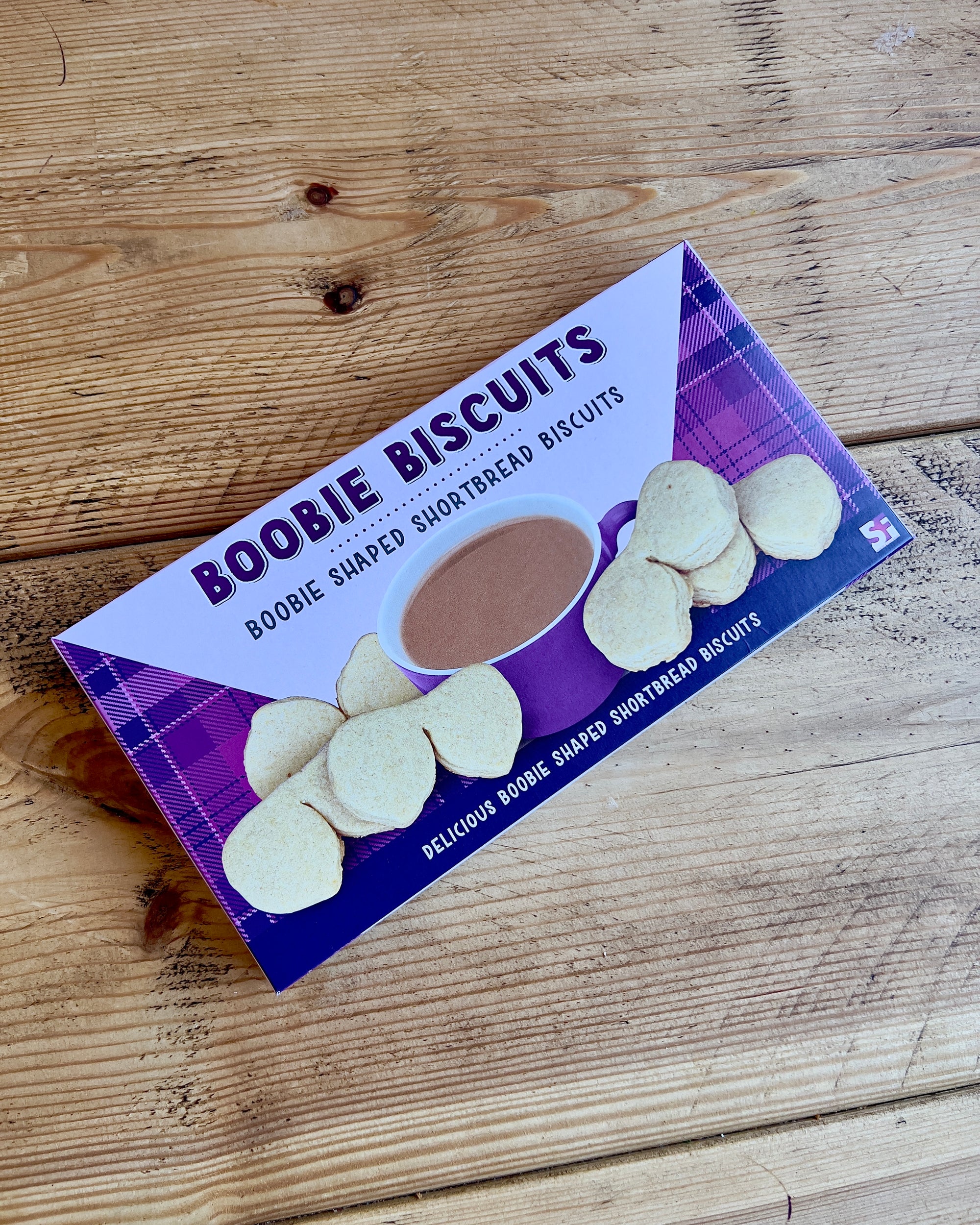 Boobie Biscuits box of biscuits