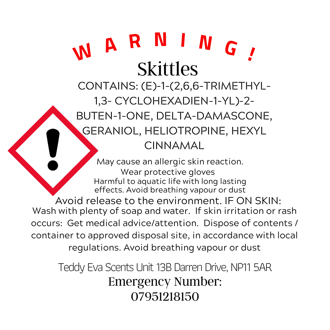 Skittles — CLP safety label
