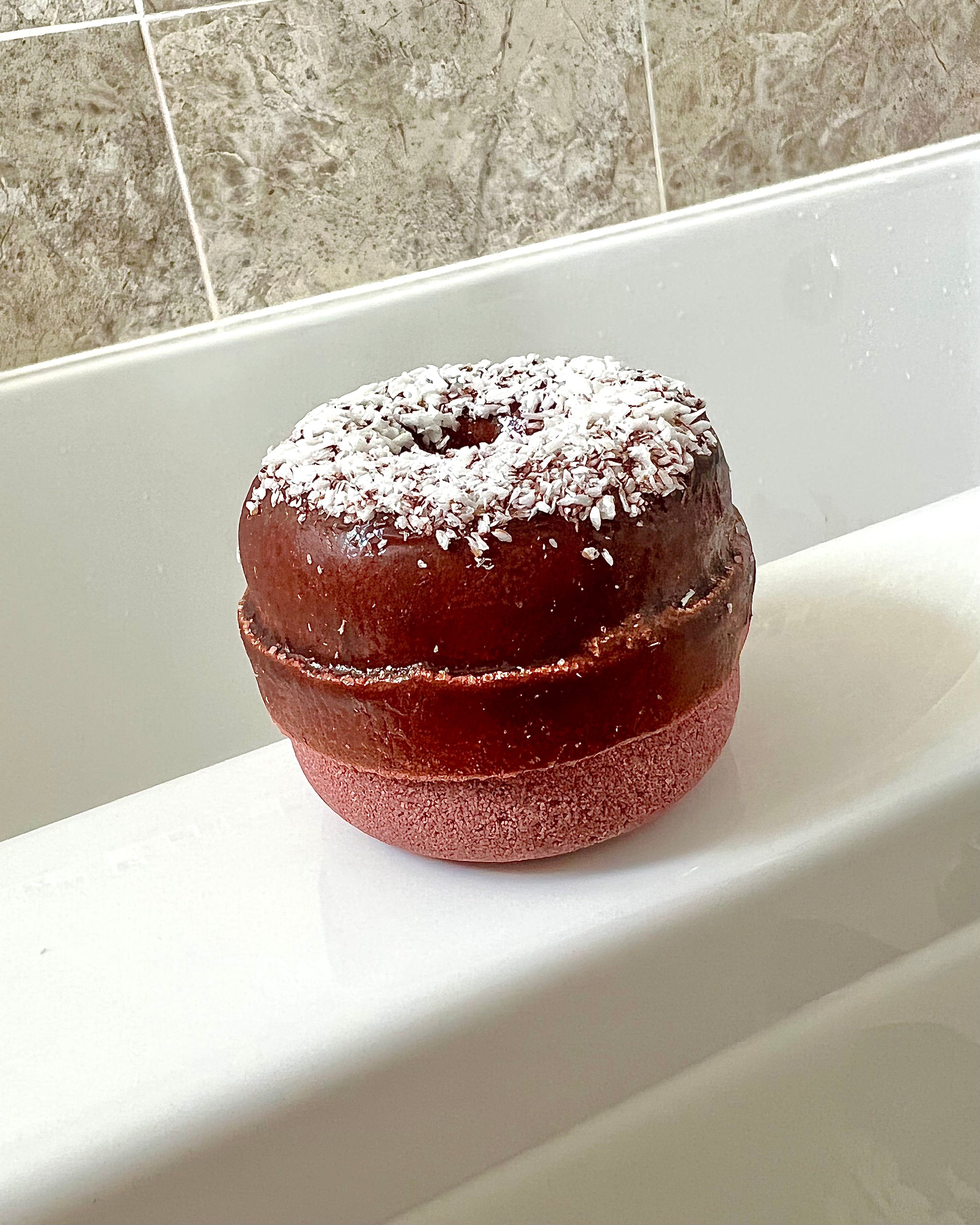 Chocolate & Coconut bath bomb donuts