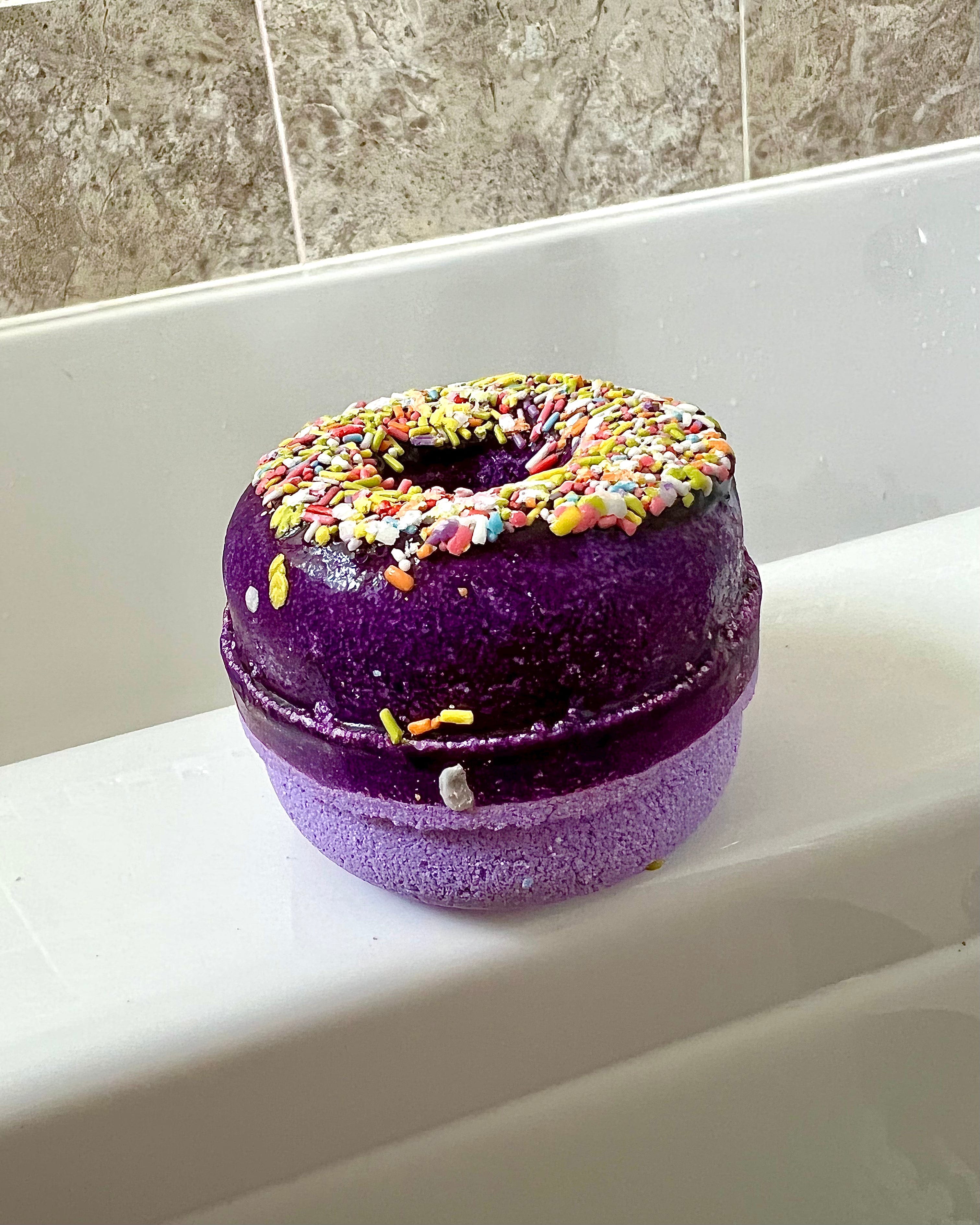blackberry & almond donut bath bombs