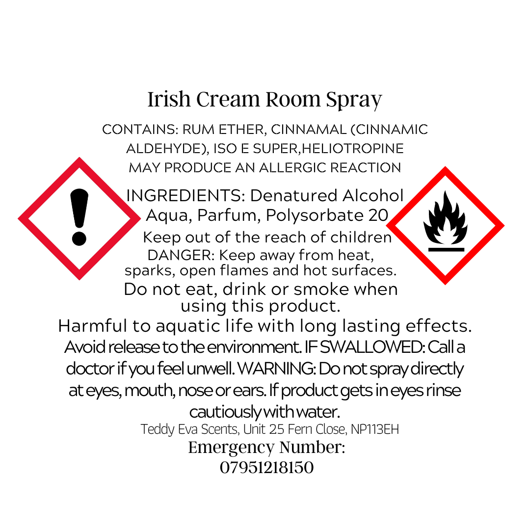 Do you like having a quick blast of freshness in your room via a spray bottle? What about having someone Irish cream all over you? Nope, that doesn't sound right. Well welcome to our 100ml room sprays! This one is Irish Cream! CLP