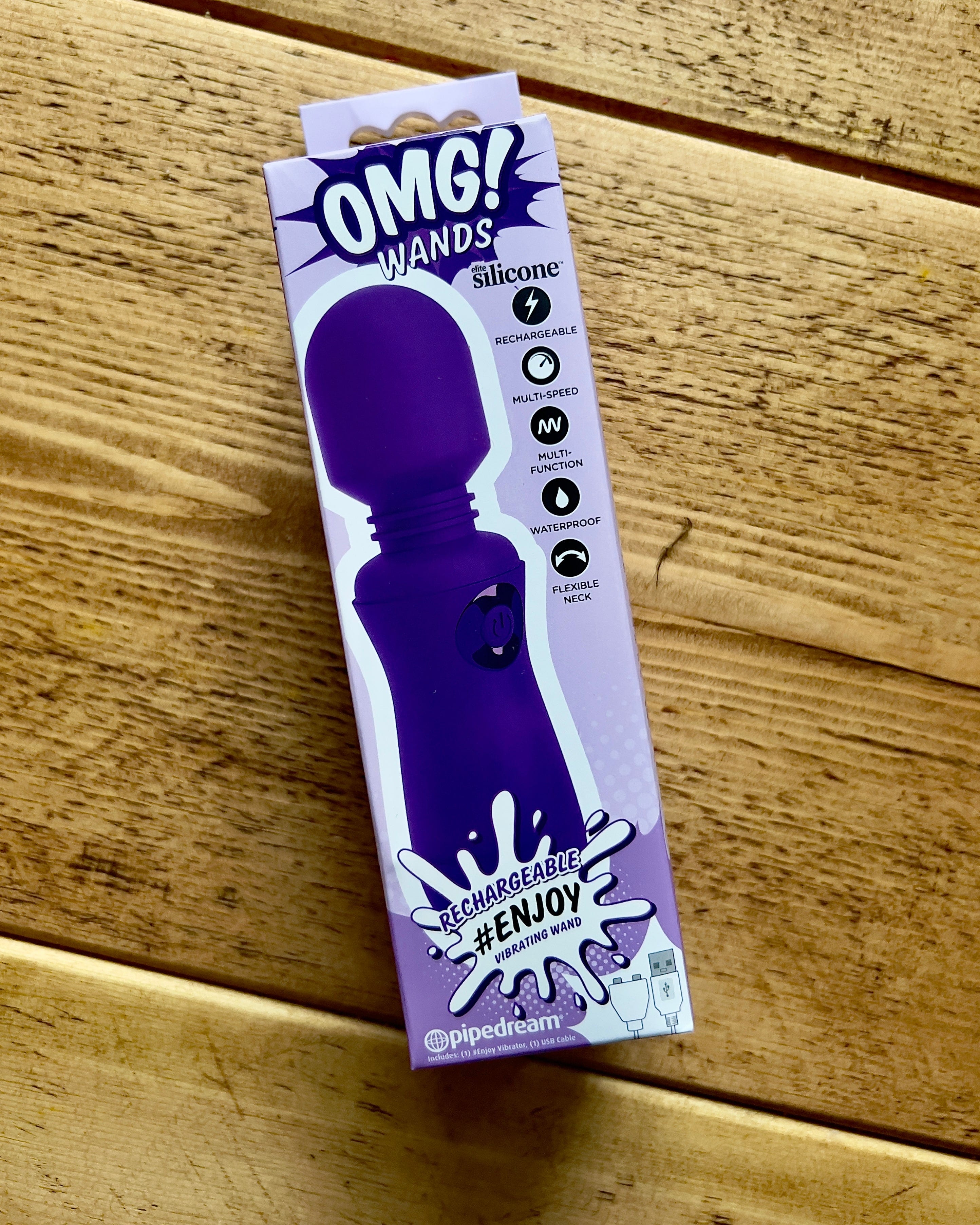 OMG Silicone Rechargeable Wand - the box