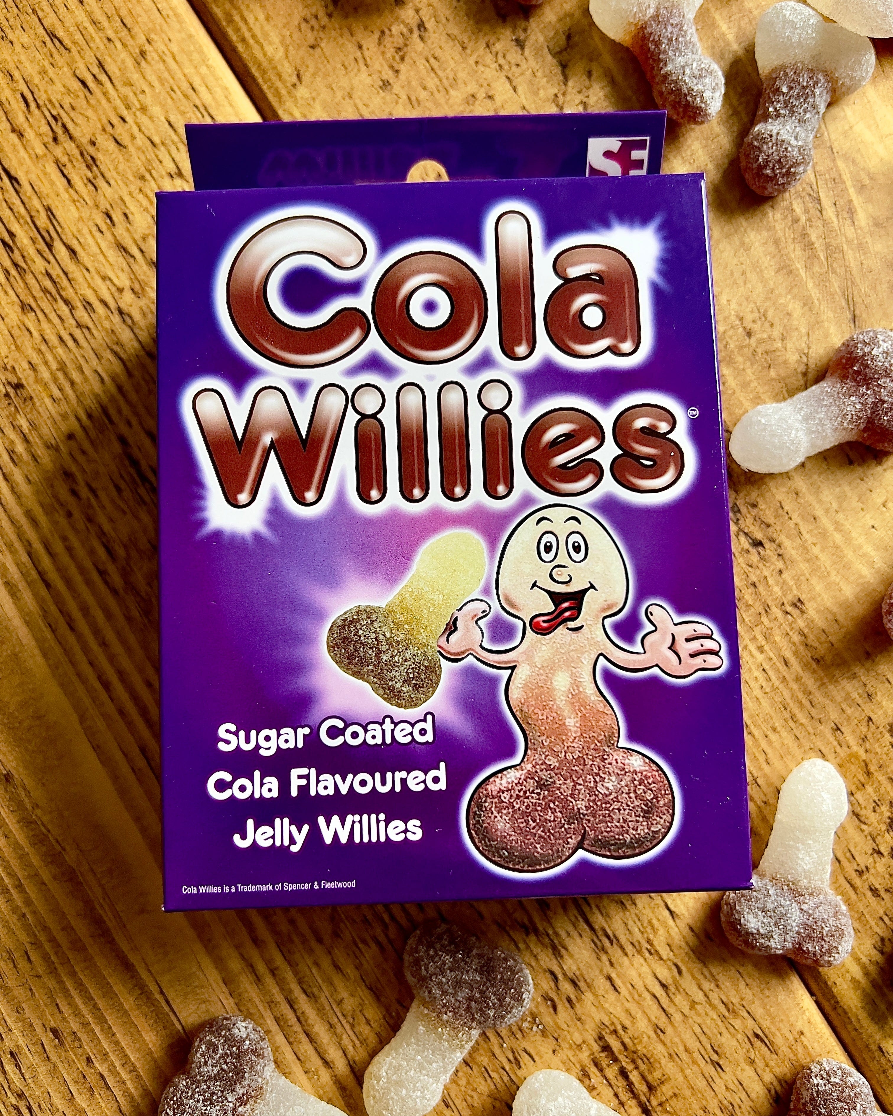 Cola willies - close up of the box